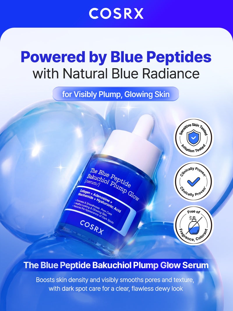 COSRX The Blue Peptide Bakuchiol Plump Glow Serum