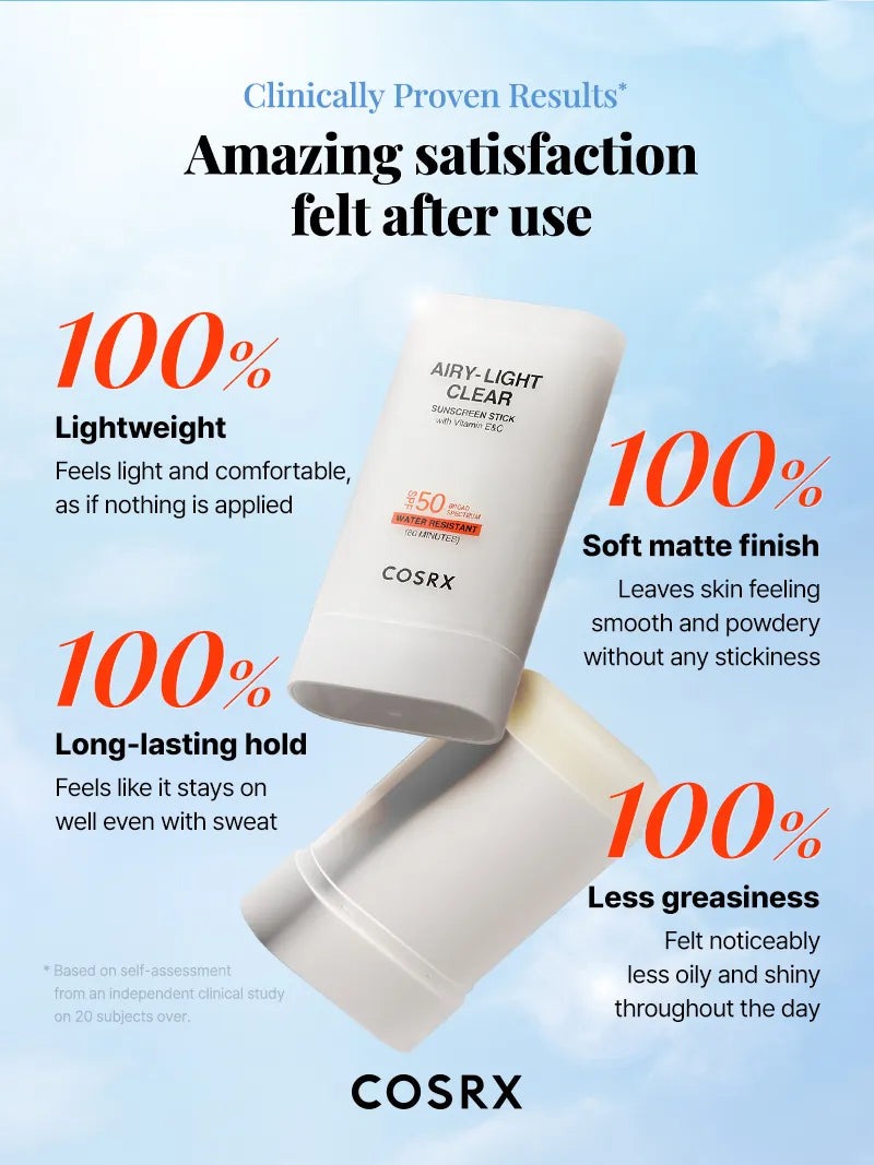 COSRX AIRY-LIGHT OIL CONTROL CLEAR SUNSCREEN STICK SPF 50
