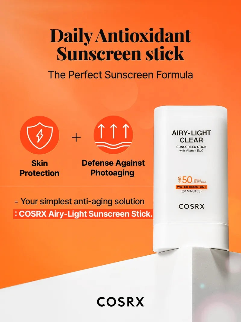 COSRX AIRY-LIGHT OIL CONTROL CLEAR SUNSCREEN STICK SPF 50